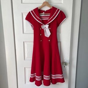 Bonnie Jean, Red Sailor Dress, Girls 14